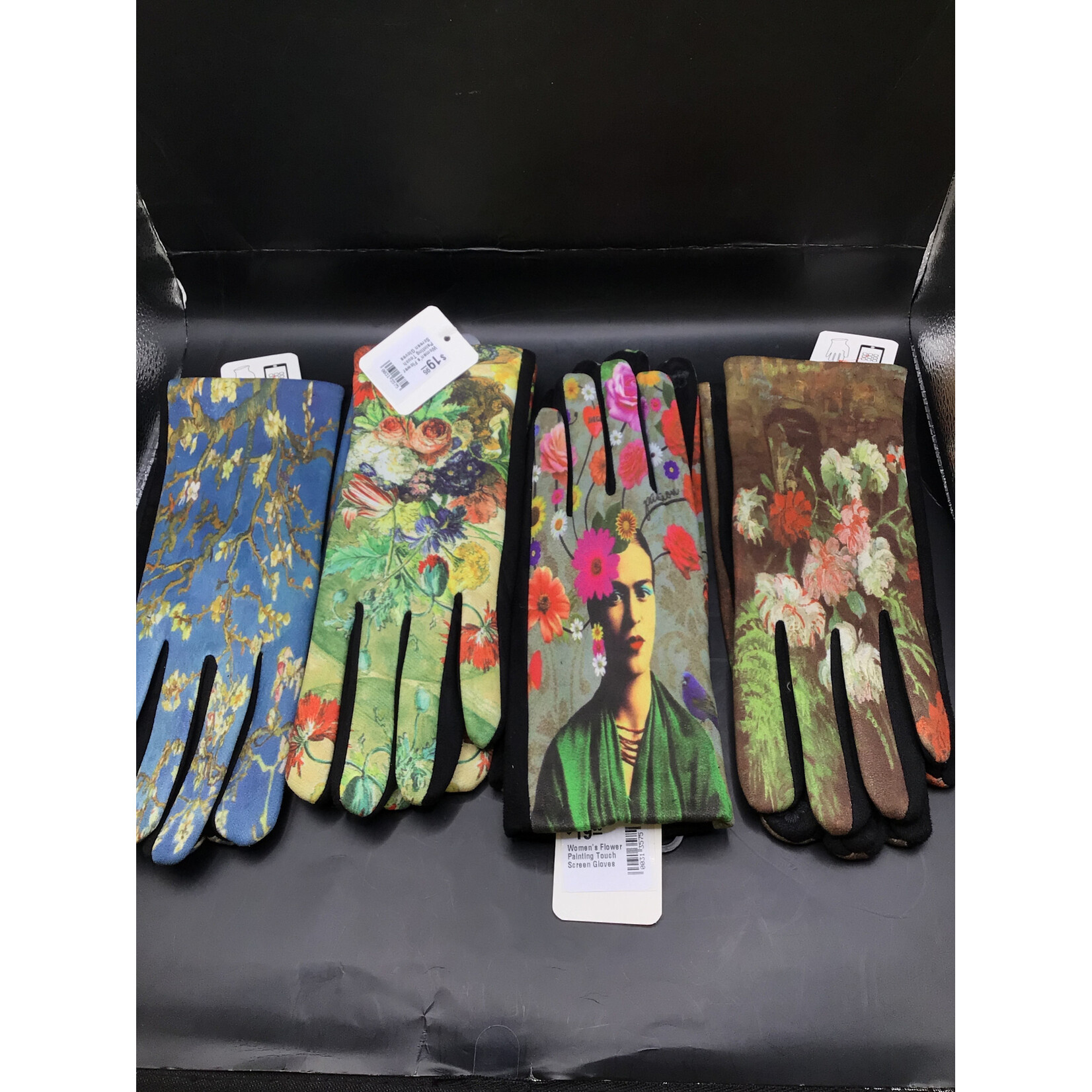 Women's Flower Painting Touch Screen Gloves