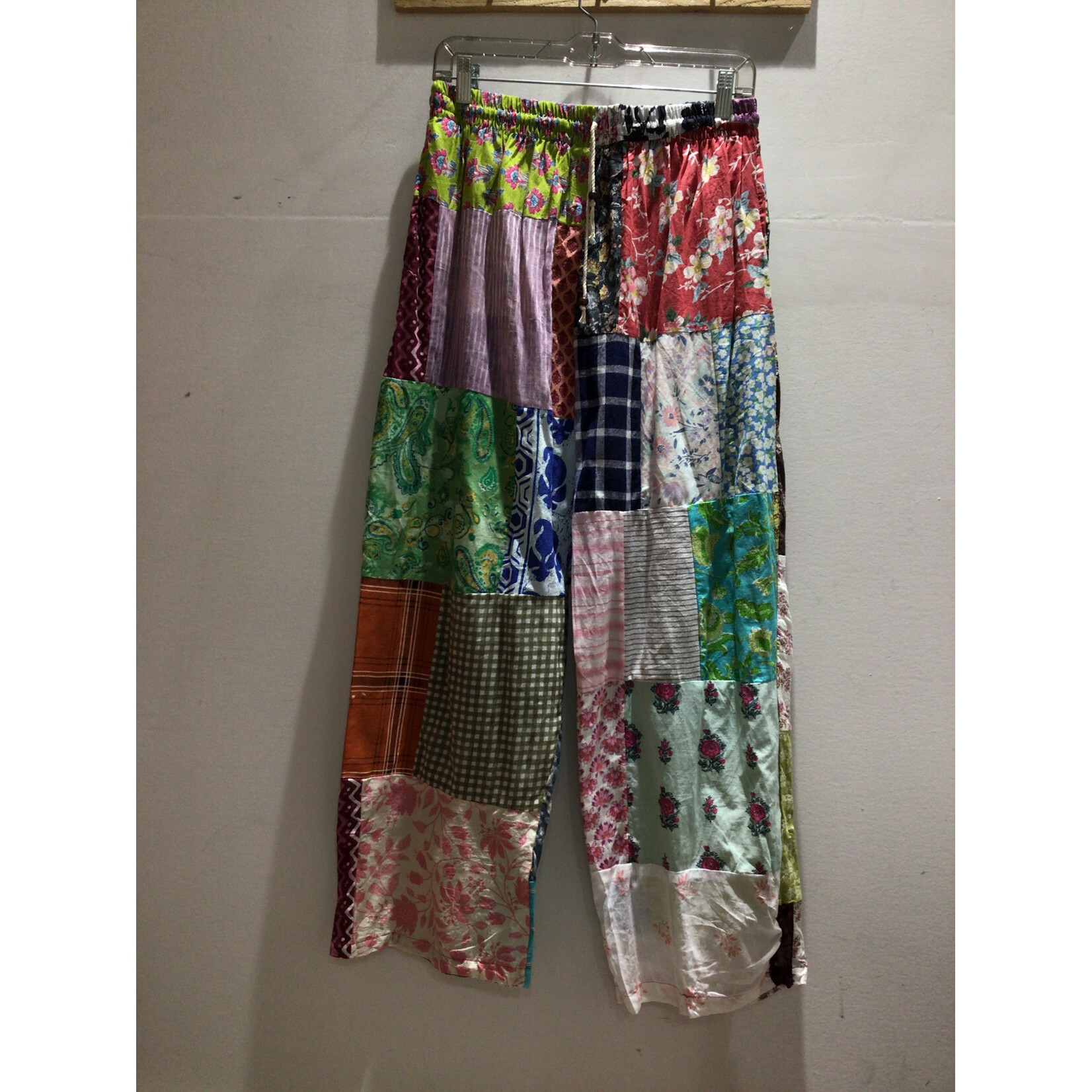 Cotton Patchwork Pants Smock Waist 1494