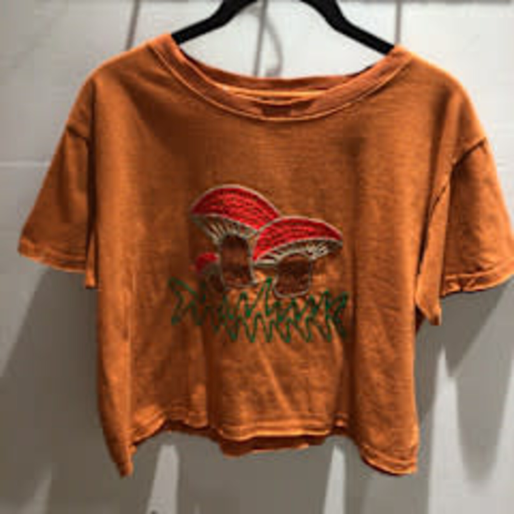 Rust Mushroom Cotton Crop Tee 1595