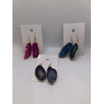 Plated Agate Slice Earrings GP