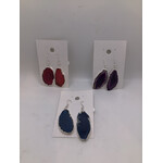 Plated Agate Slice Earrings SP
