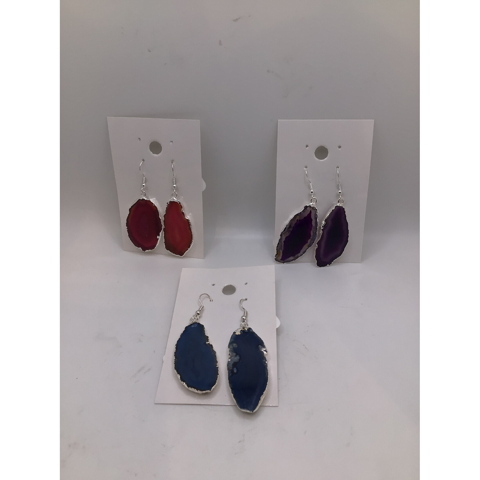 Plated Agate Slice Earrings SP