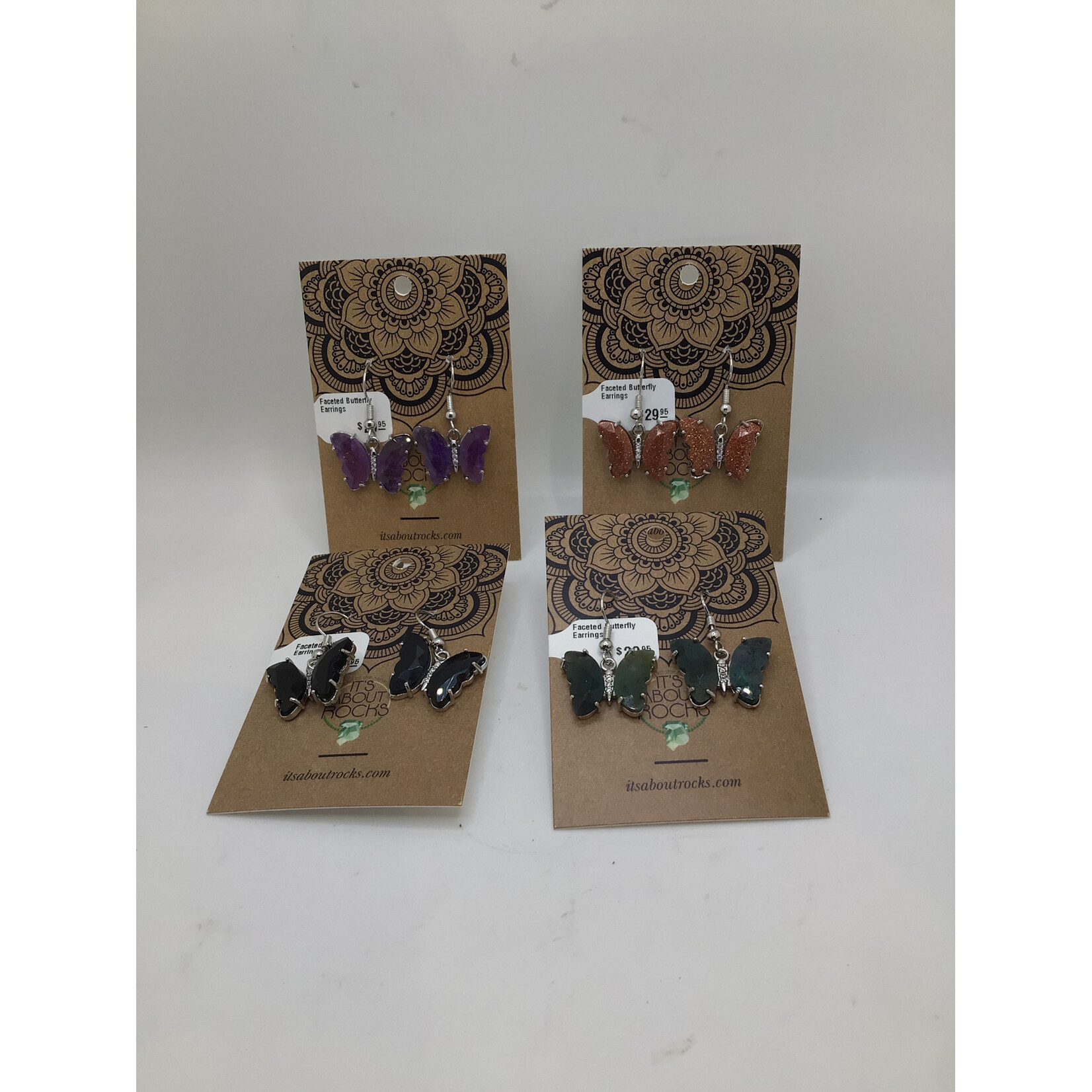 Faceted Butterfly Earrings