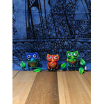 Colorful Owls On Branch