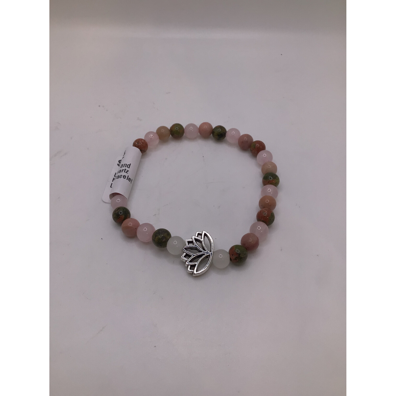 Unakite and Rose Quartz Lotus Bracelet