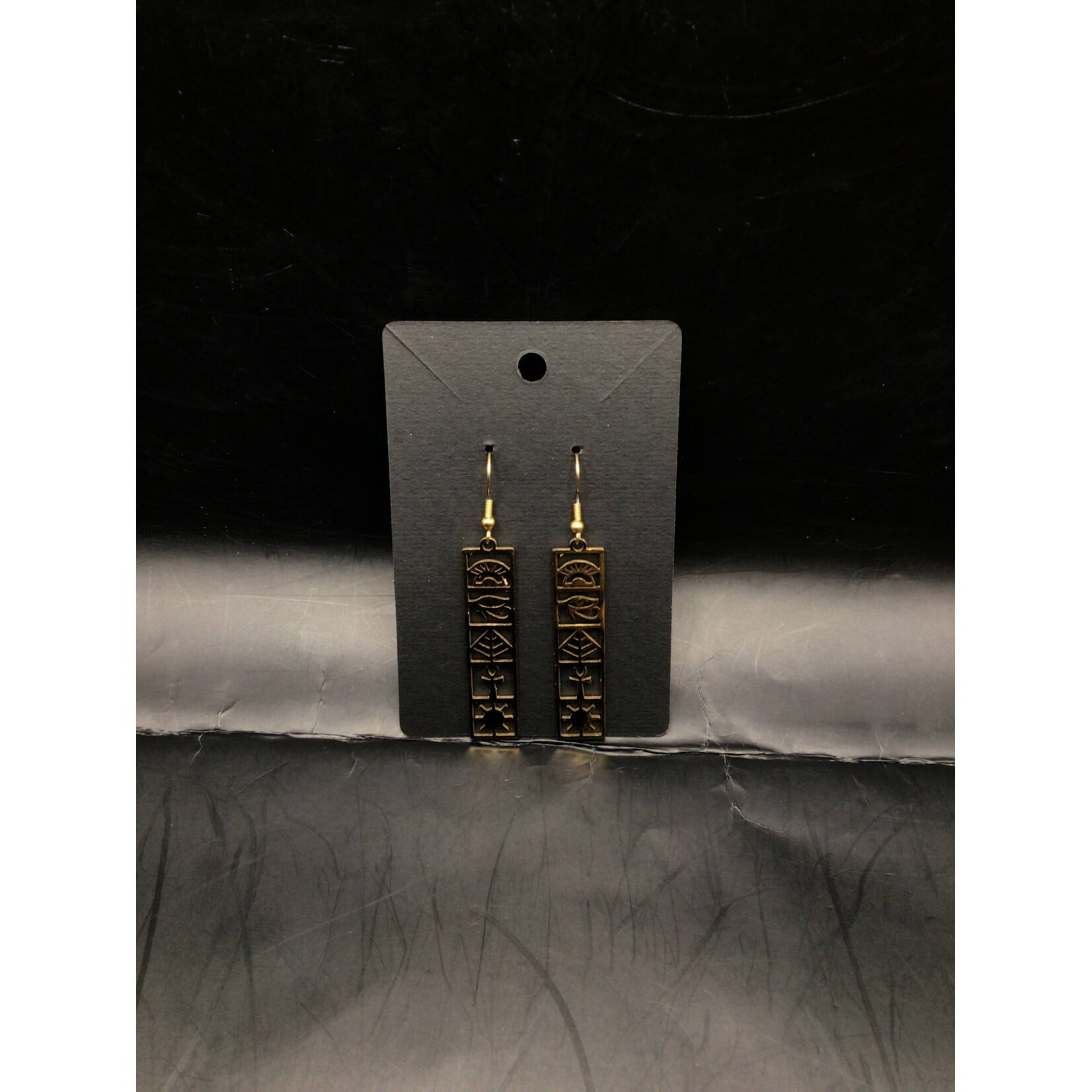 Gold Hieroglyphic Earrings
