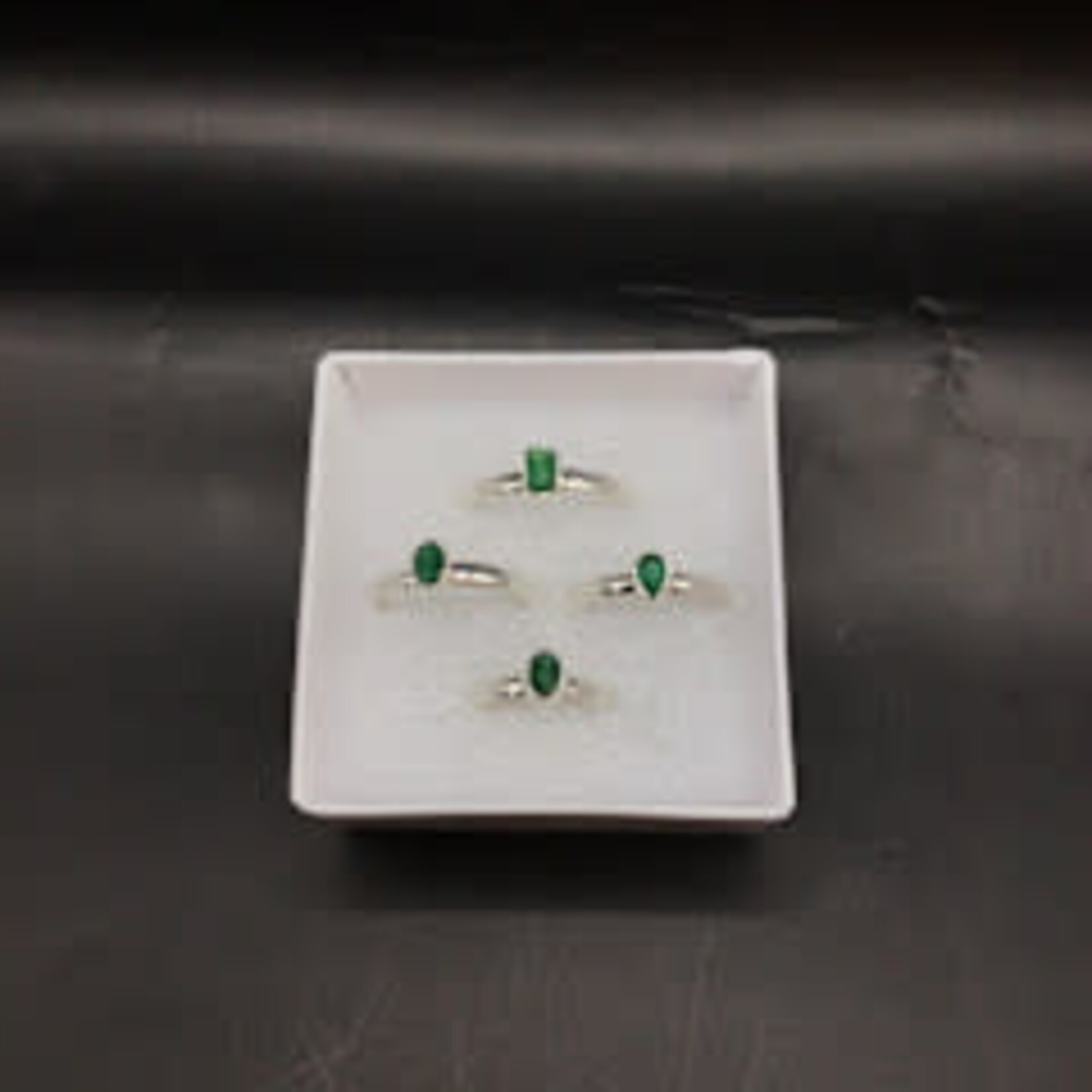 Emerald Bezeled Faceted Ring Large