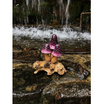 Purple 3 Banana Mushrooms Wood Base 5.1H x 4.75"W 64442