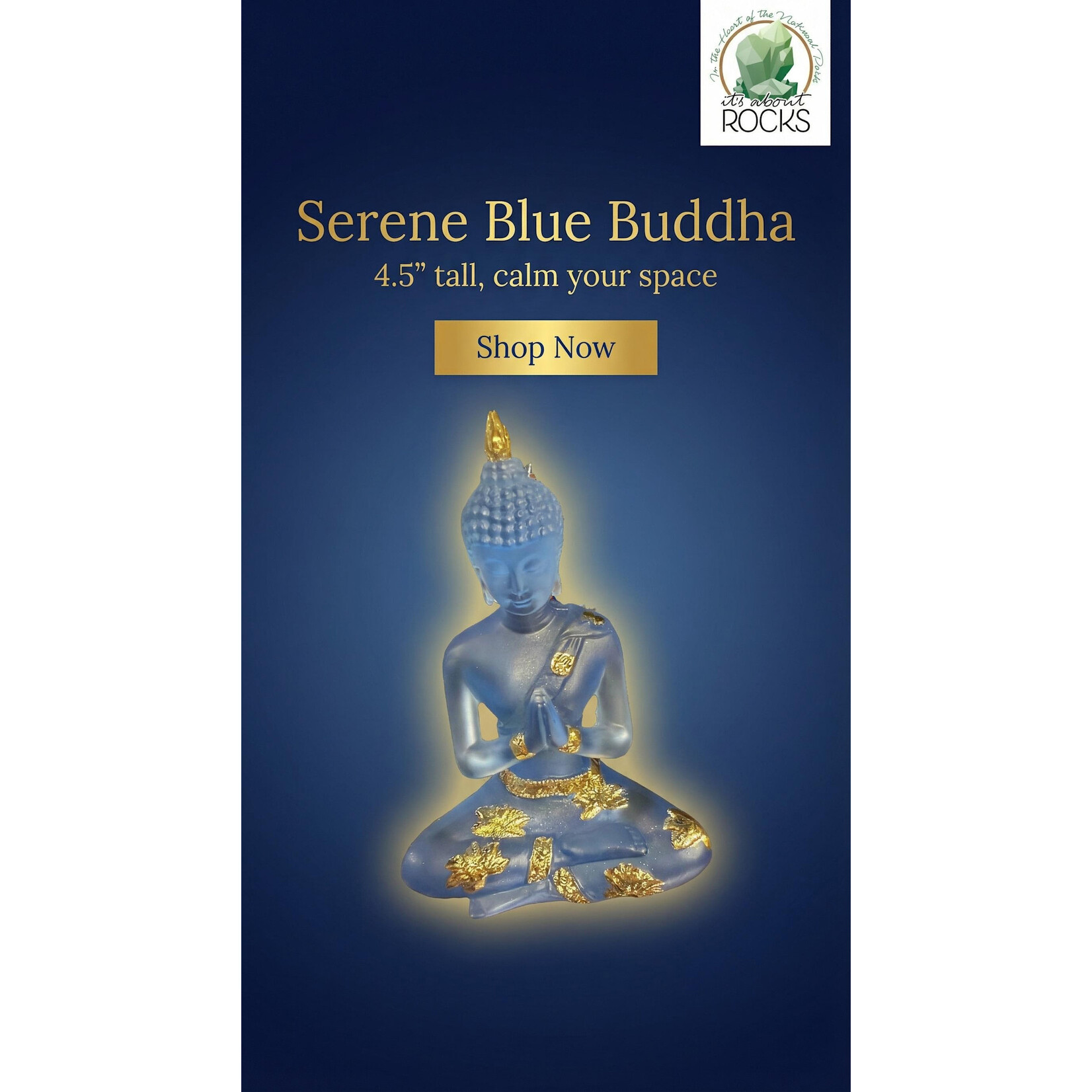 Buddha Statue w/Gold Accents