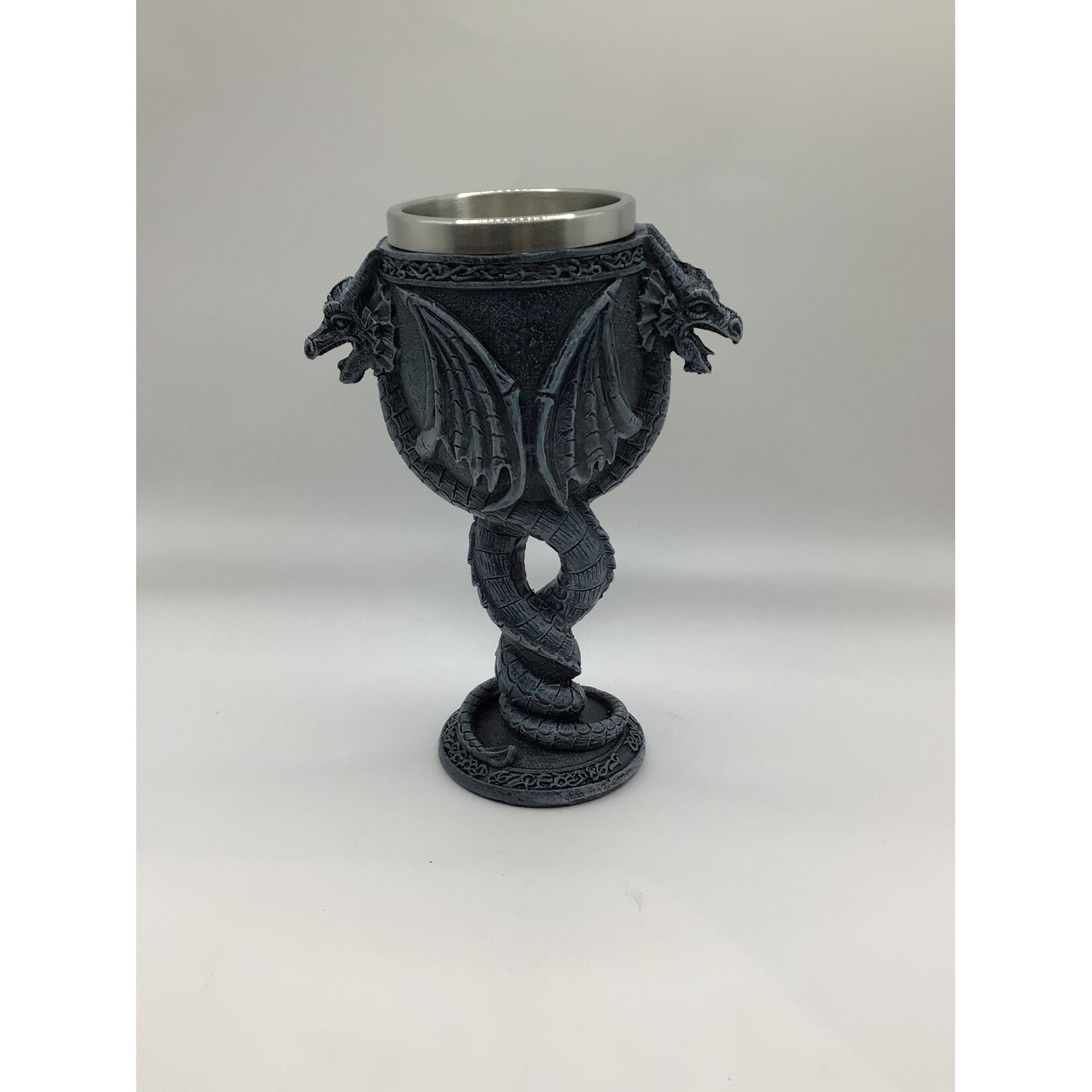 Twin Dragon Goblet 6oz. w/ Stainless Steel Cup 2.75" Cup Dia, 7.5"H