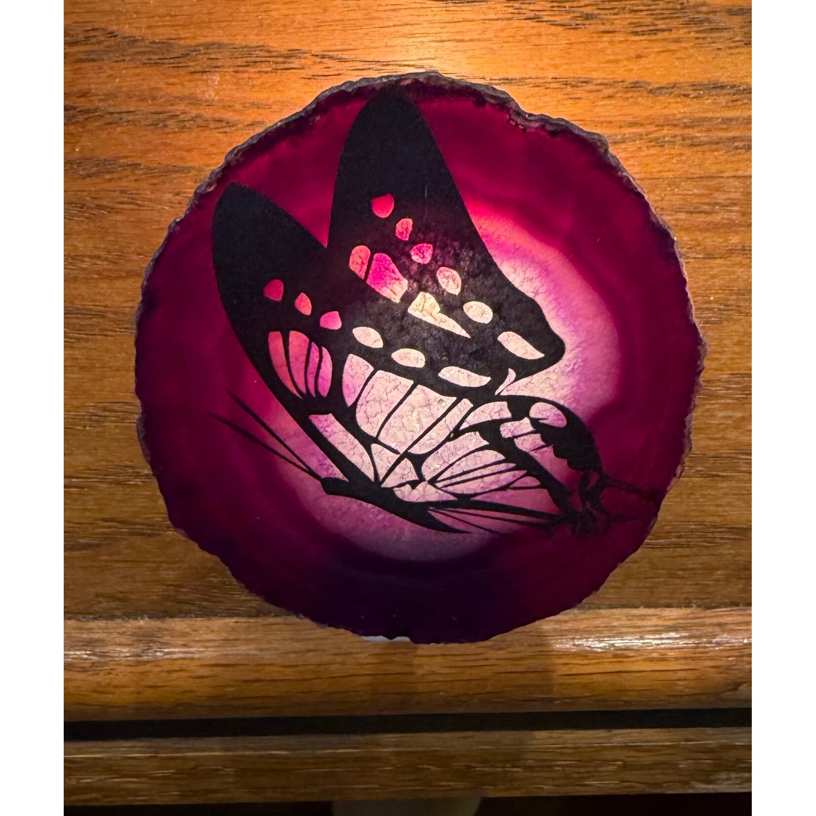 Butterfly Agate Slice Nightlight