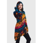 TD Spandex LS Asymmetrical Tunic w/ Hoodie O/S 1296