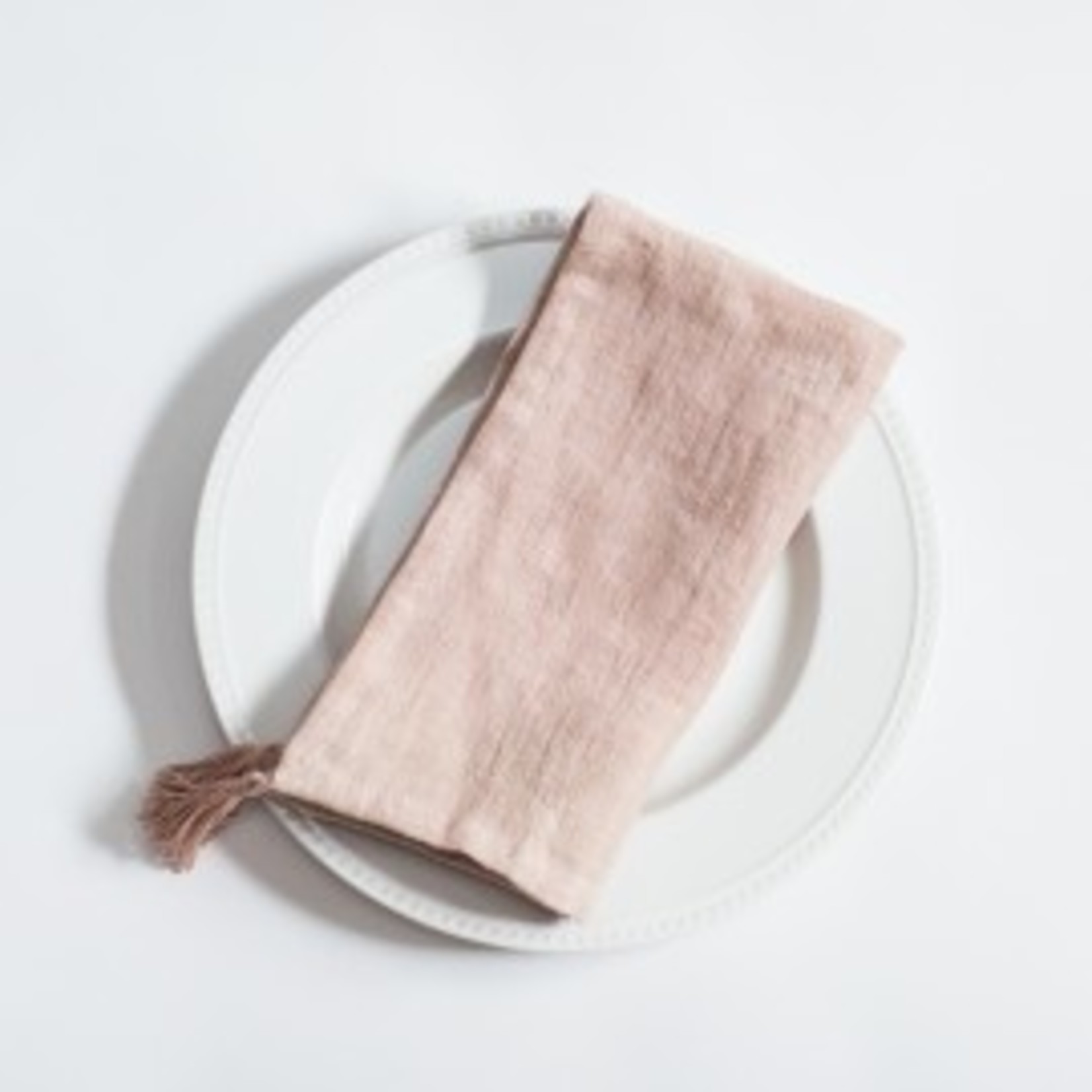 Creative Women Stone Washed Linen Tasseled Napkin
