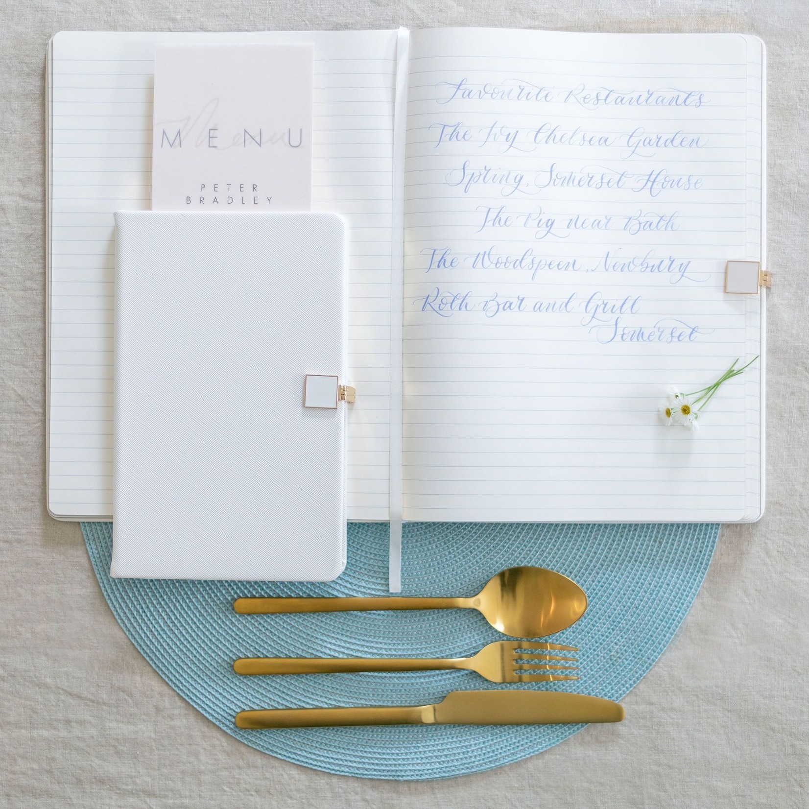 Addison Ross White & Gold A4 Notebook