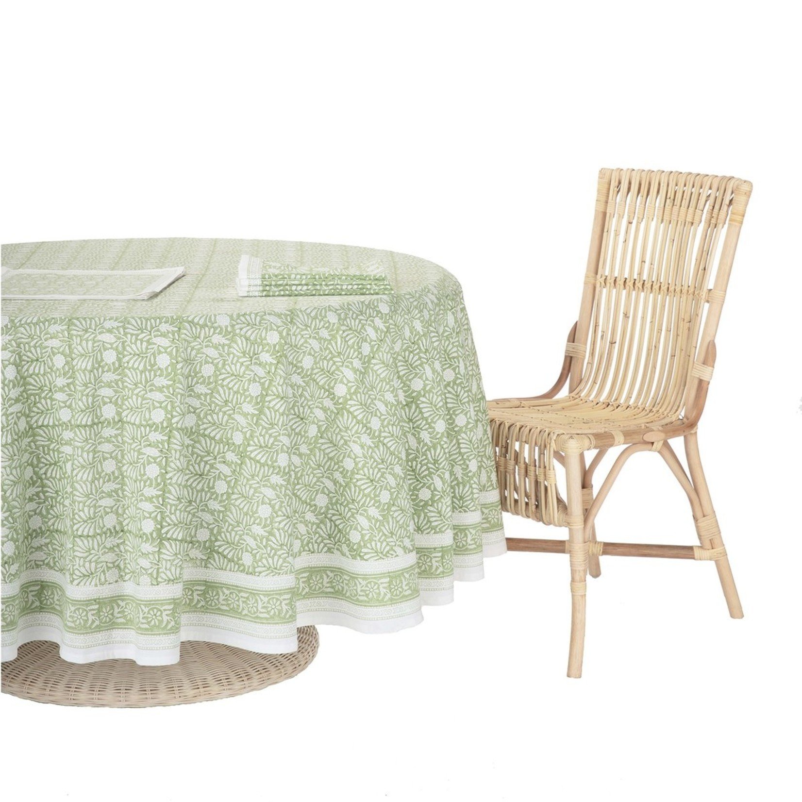 Amanda Lindroth Hand-Blocked Jasmine Tablecloths