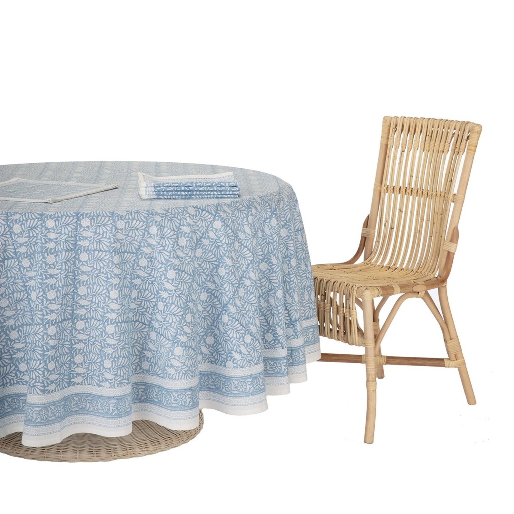 Amanda Lindroth Hand-Blocked Jasmine Tablecloths