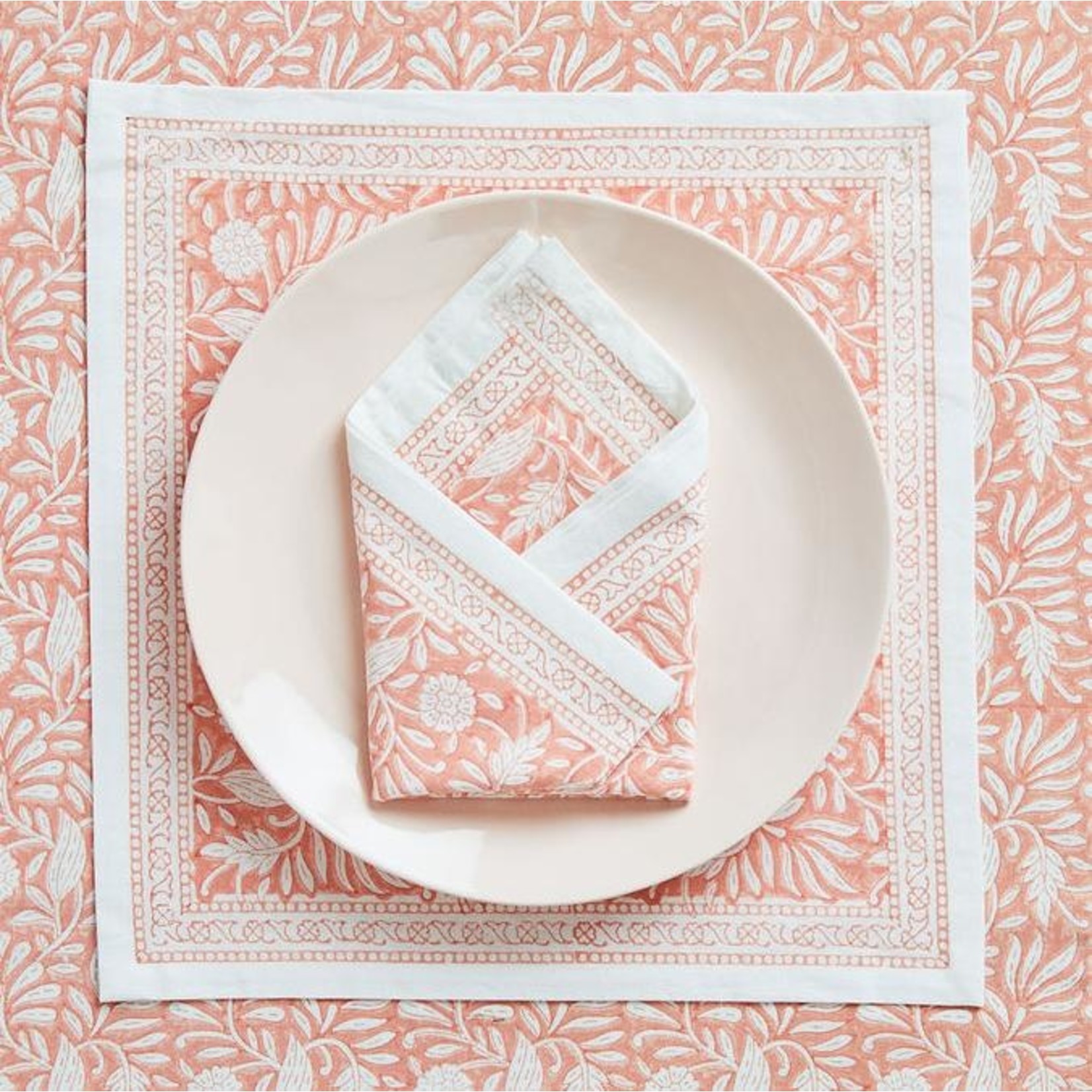 Amanda Lindroth Hand-Blocked Jasmine Napkins - Set of 4