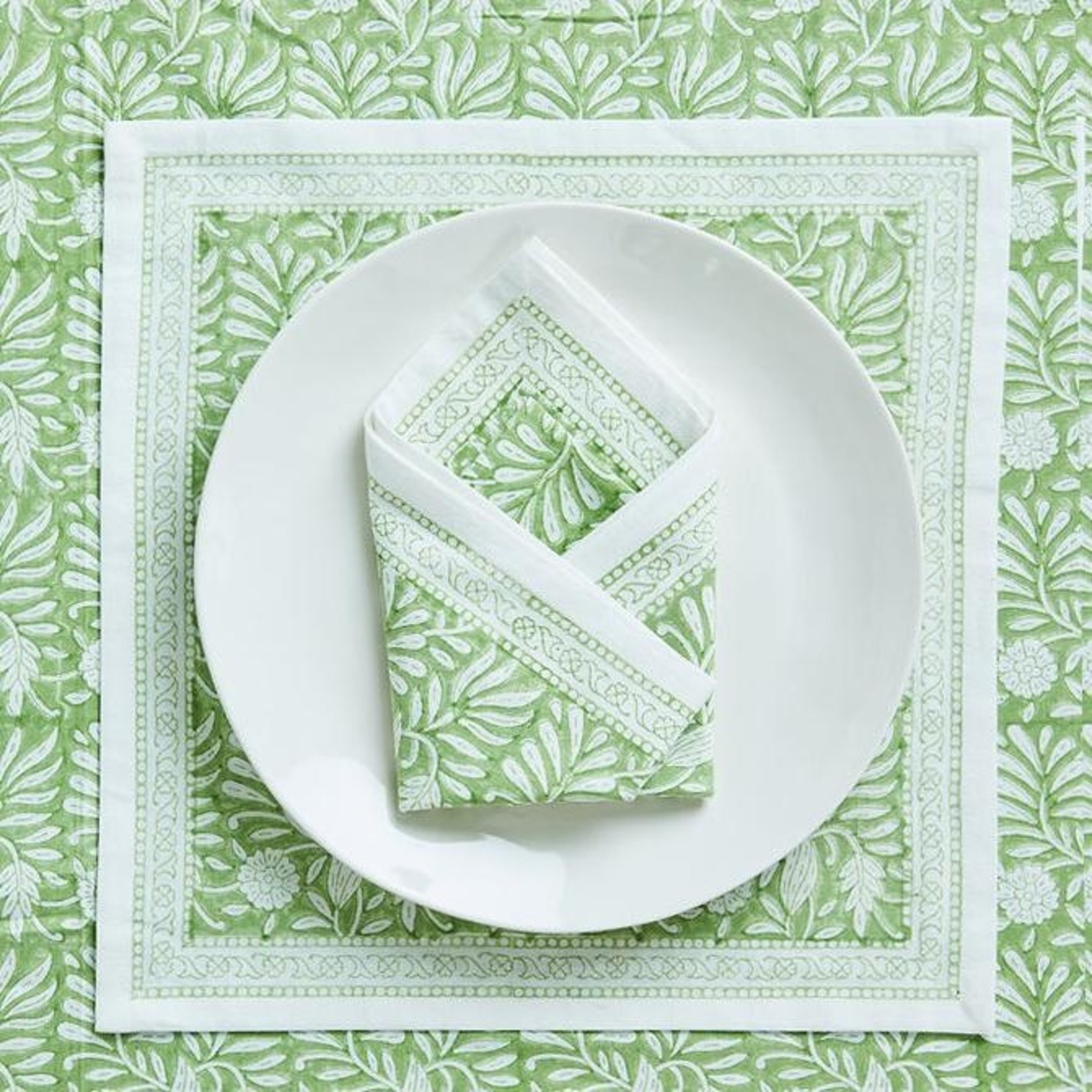 Amanda Lindroth Hand-Blocked Jasmine Napkins - Set of 4