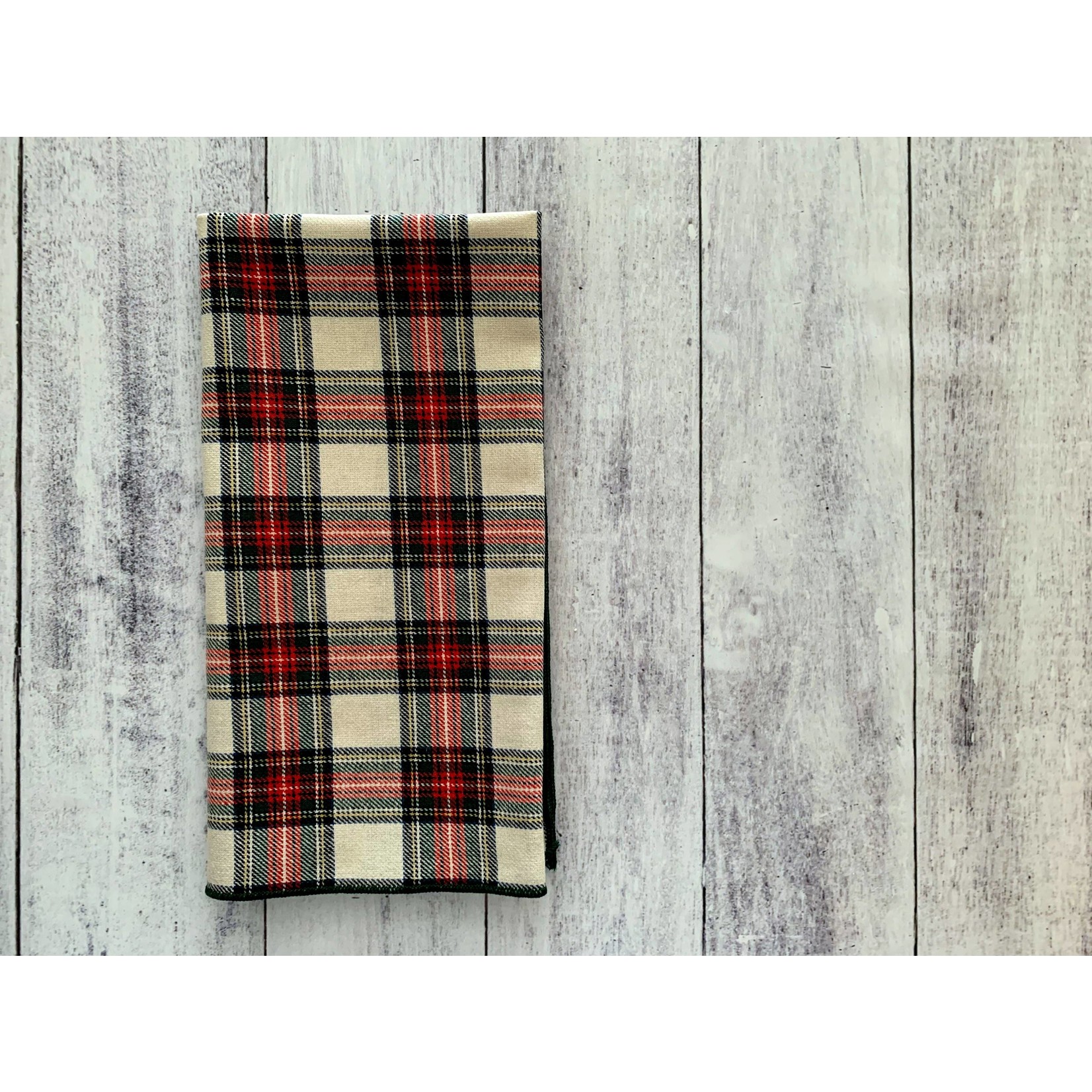 Dot and Army Tartan Cloth Napkins - Set of 4
