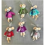 The Winding Road Ornaments - Christmas Mice (Set of 6)