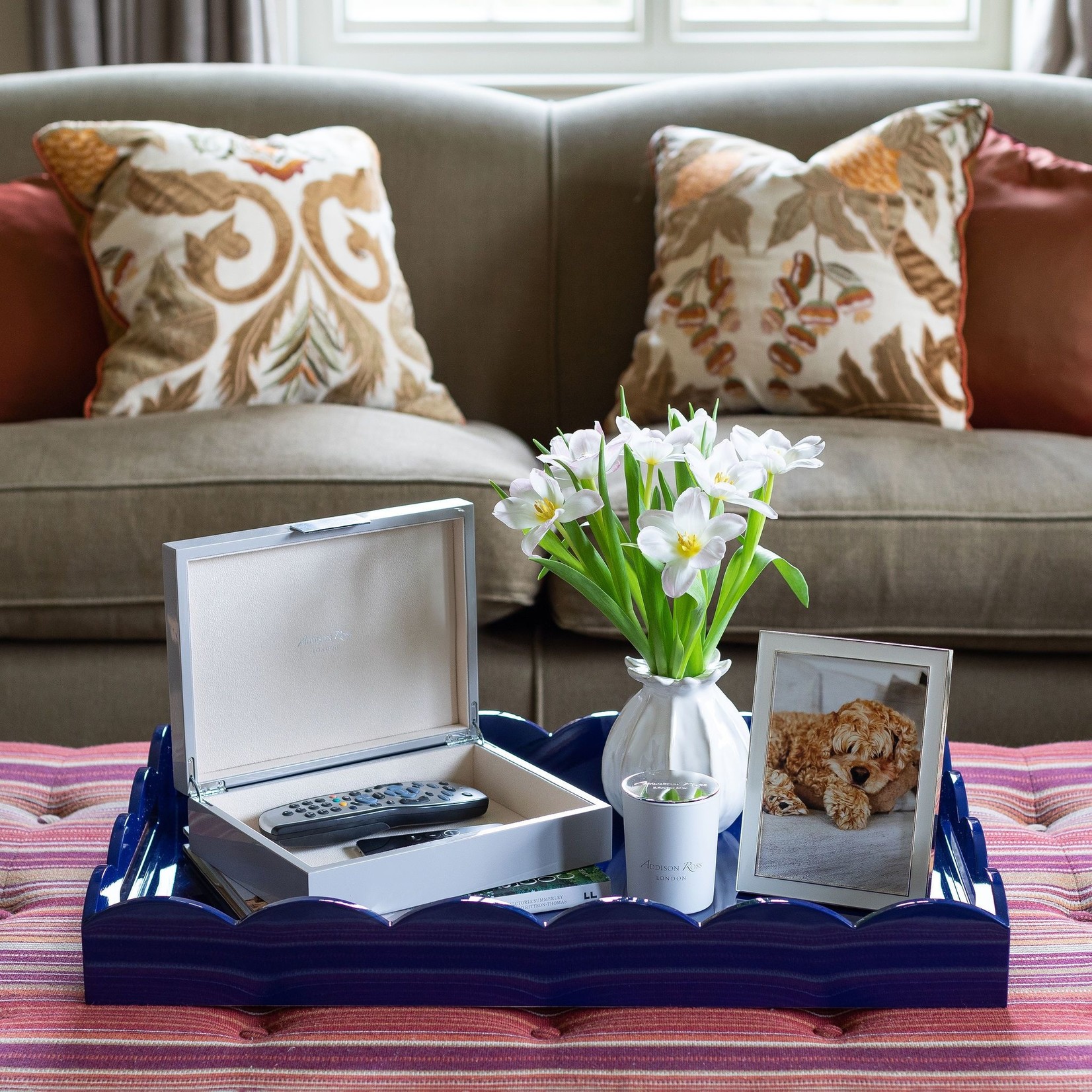 Addison Ross Scalloped Lacquer Trays