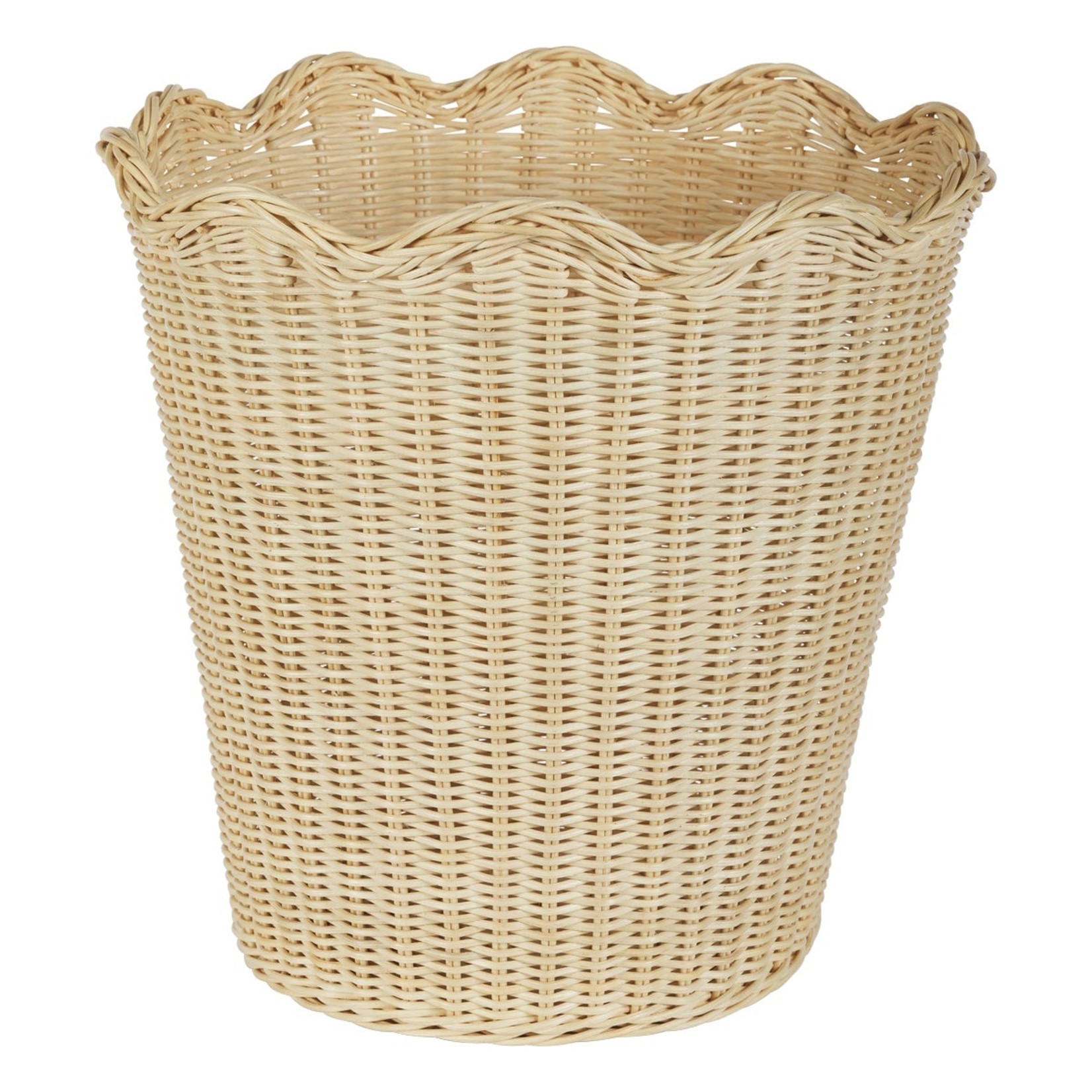 Amanda Lindroth Wavy Round Wicker Basket