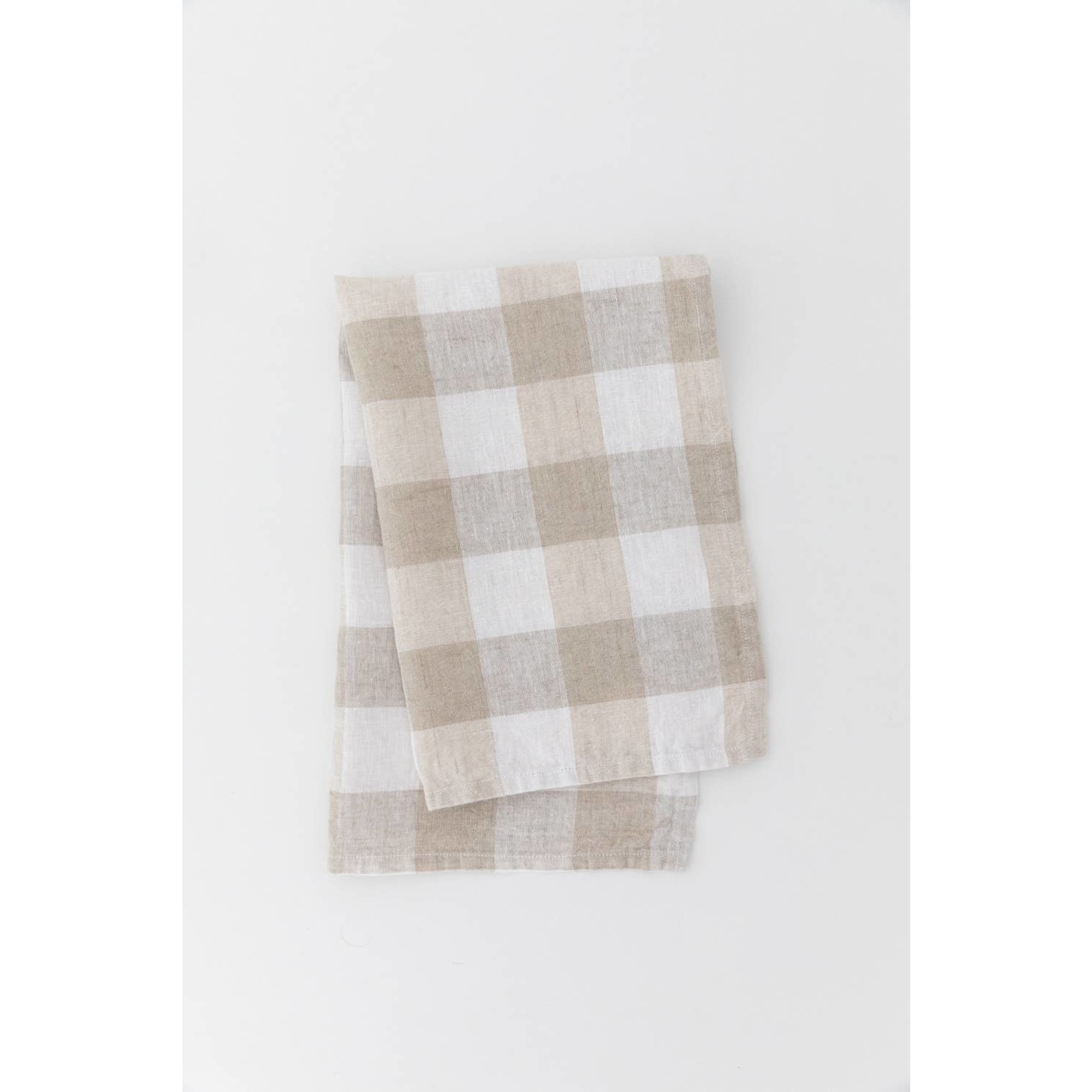 Linen Tea Towel in Navy Gingham - Heirloomed