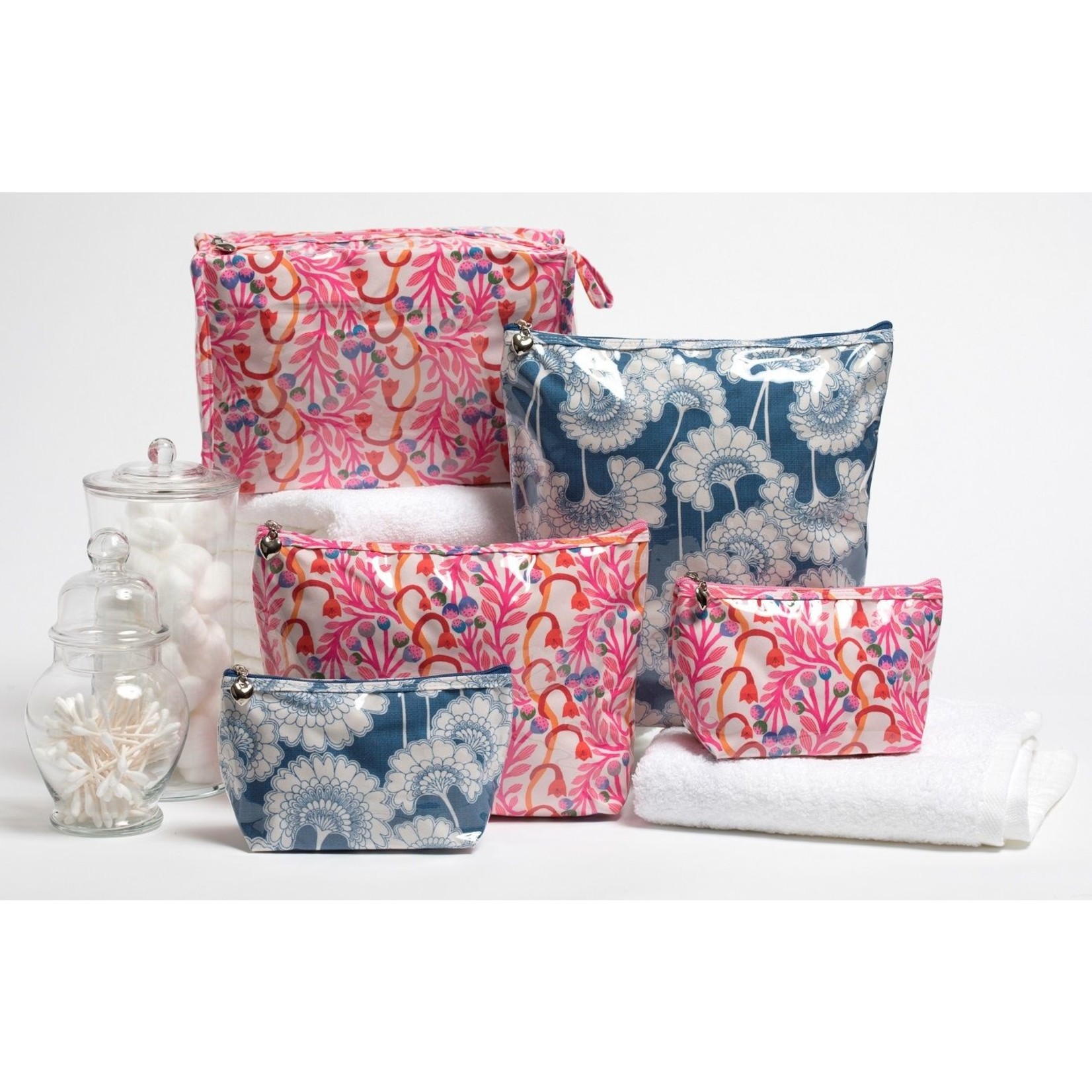 Jacaranda Living Cosmetic Bags in Blue Fans