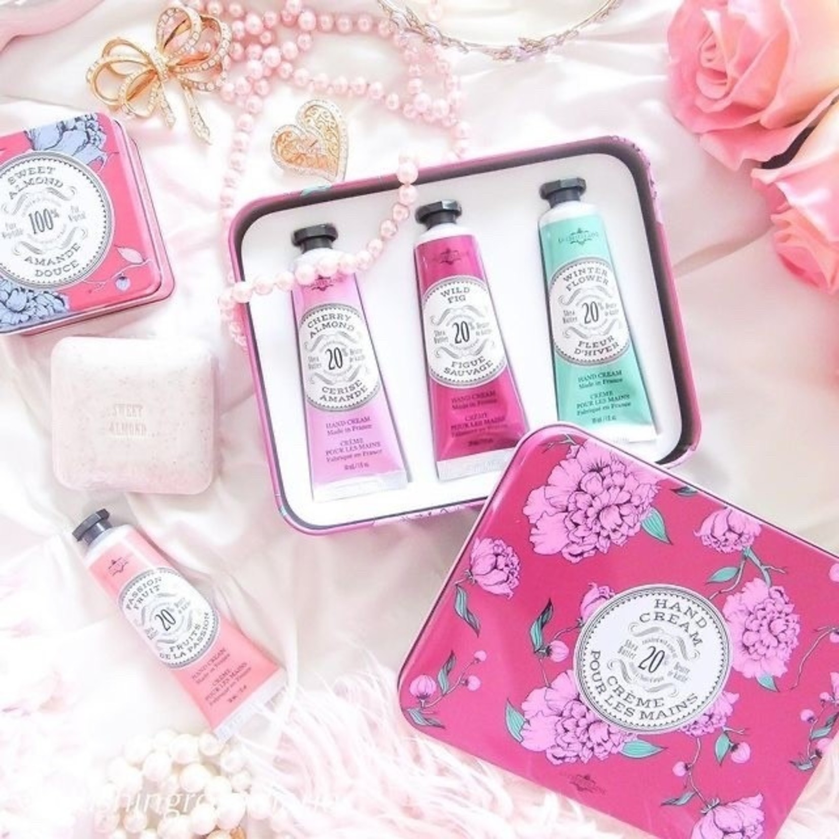 La Chatelaine Hand Cream Trio in Embossed Tin