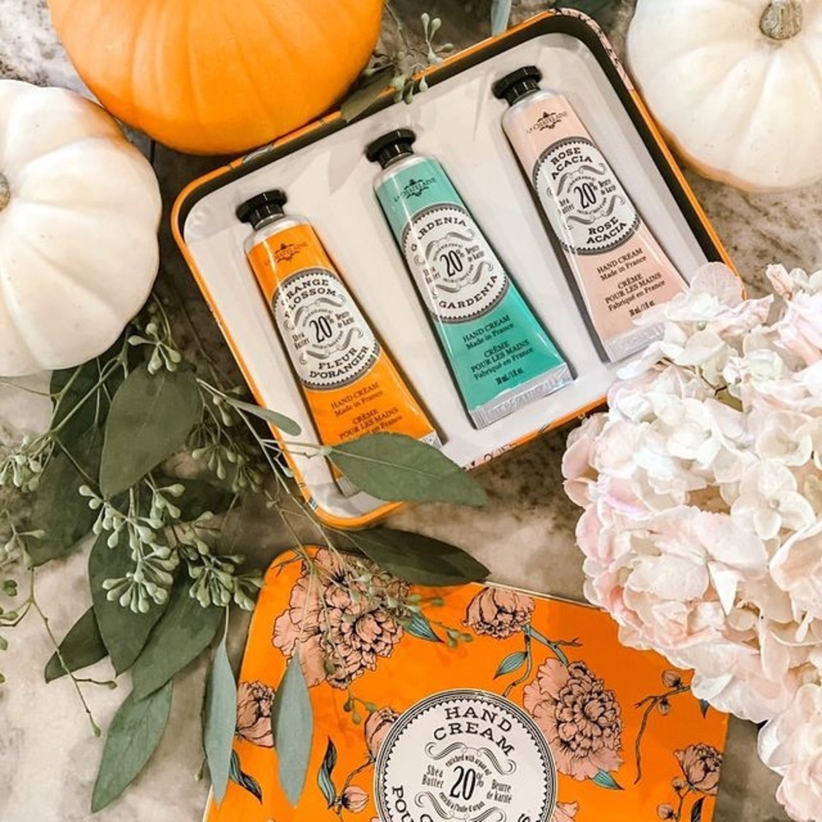 La Chatelaine Hand Cream Trio in Embossed Tin