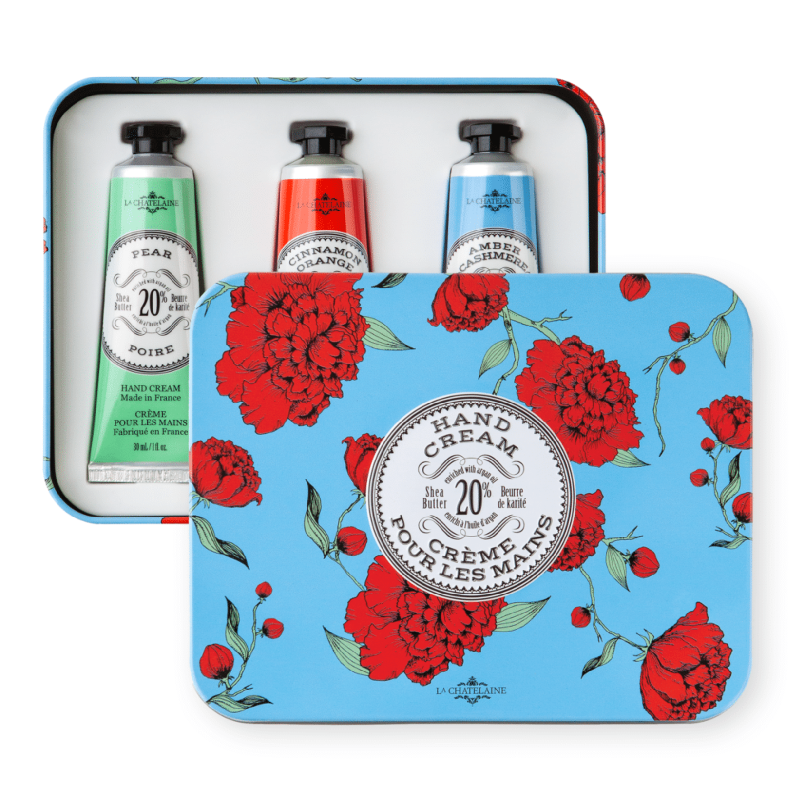 La Chatelaine Hand Cream Trio in Embossed Tin