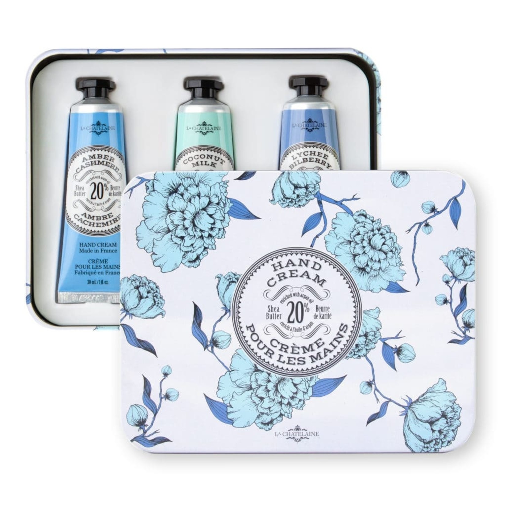 La Chatelaine Hand Cream Trio in Embossed Tin