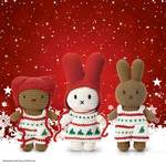 Just Dutch Crocheted Soft Toy - Miffy, Boris, and Melanie - Christmas Outfit