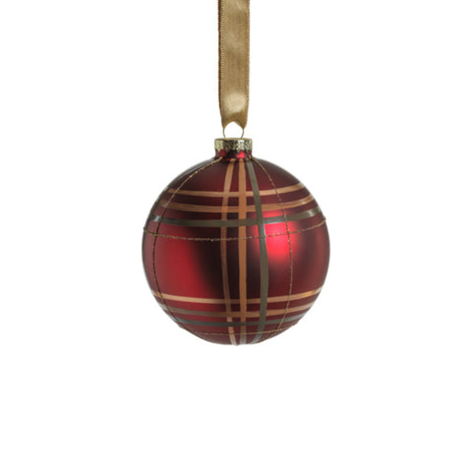 Zodax Plaid Metallic Glass Ball Ornaments