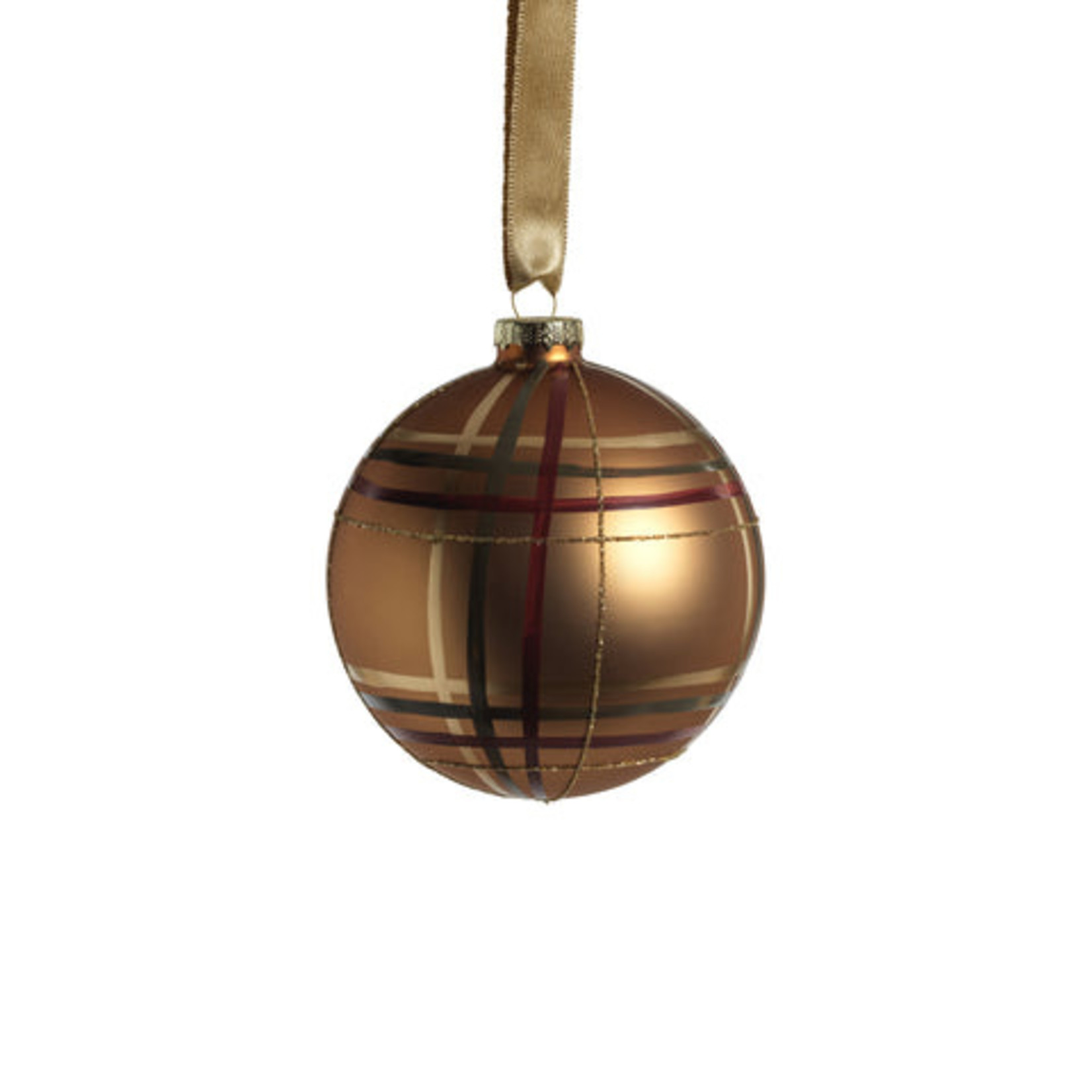 Zodax Plaid Metallic Glass Ball Ornaments