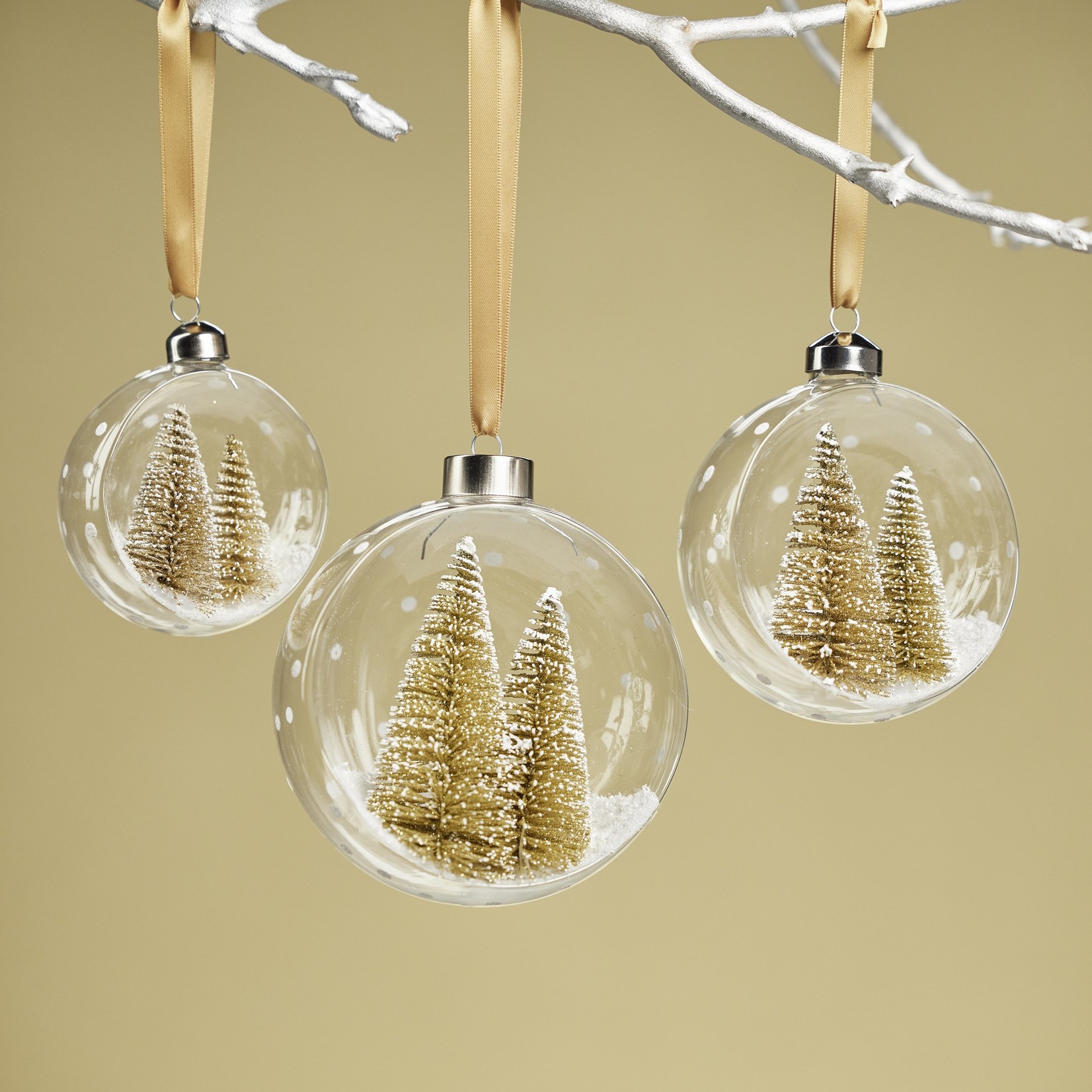 Zodax Clear Glass Ornament with Pine Trees