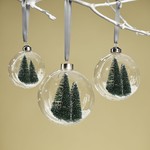 Zodax Clear Glass Ornament with Pine Trees