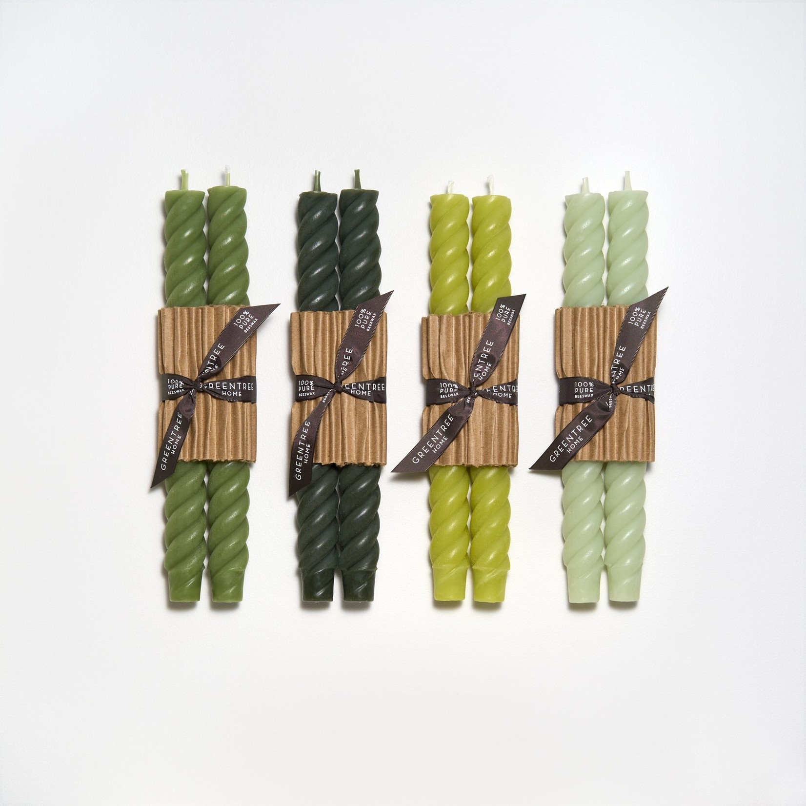 Green Tree Home Rope Candles (Set of 2) - 10"