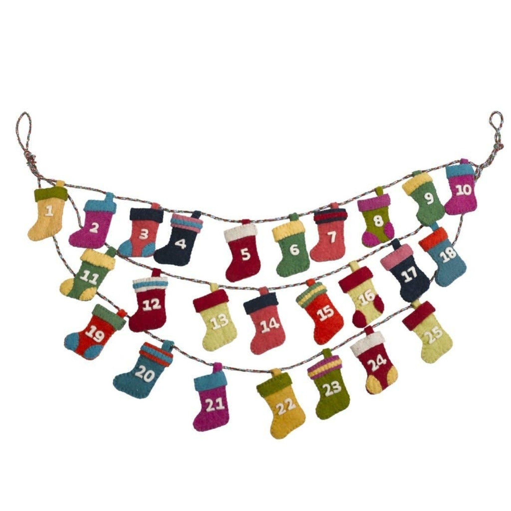 Arcadia Home Multicolor Stocking Advent Calendar