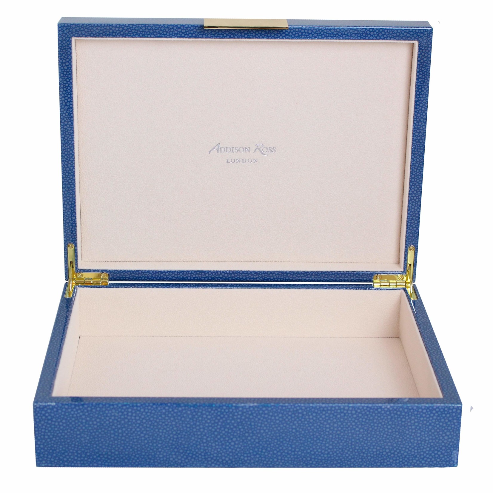 Addison Ross Blue Shagreen Lacquer Box with Gold