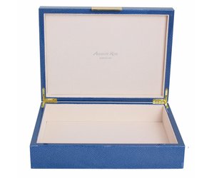 Blue Shagreen Lacquer Box with Gold - Molly Singer Home