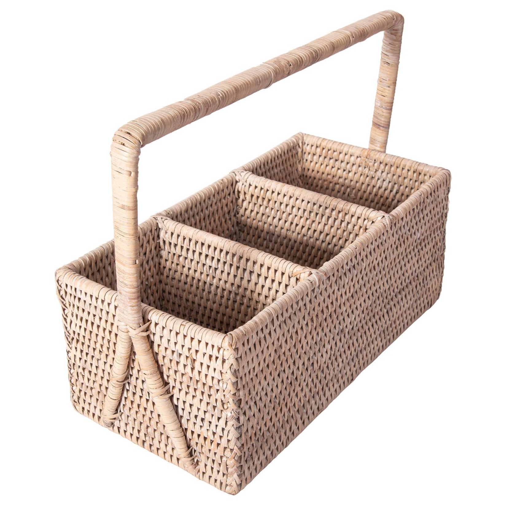 Artifacts Trading Company Rattan 3 Section Caddy