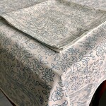 Natural Habitat Blue Vine Hand-Blocked Linens