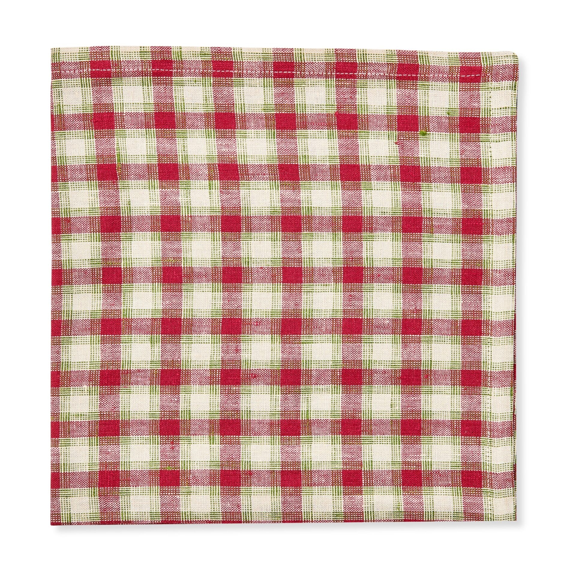 London Check Napkins in Holiday Red (Set of 4) Molly Singer Home