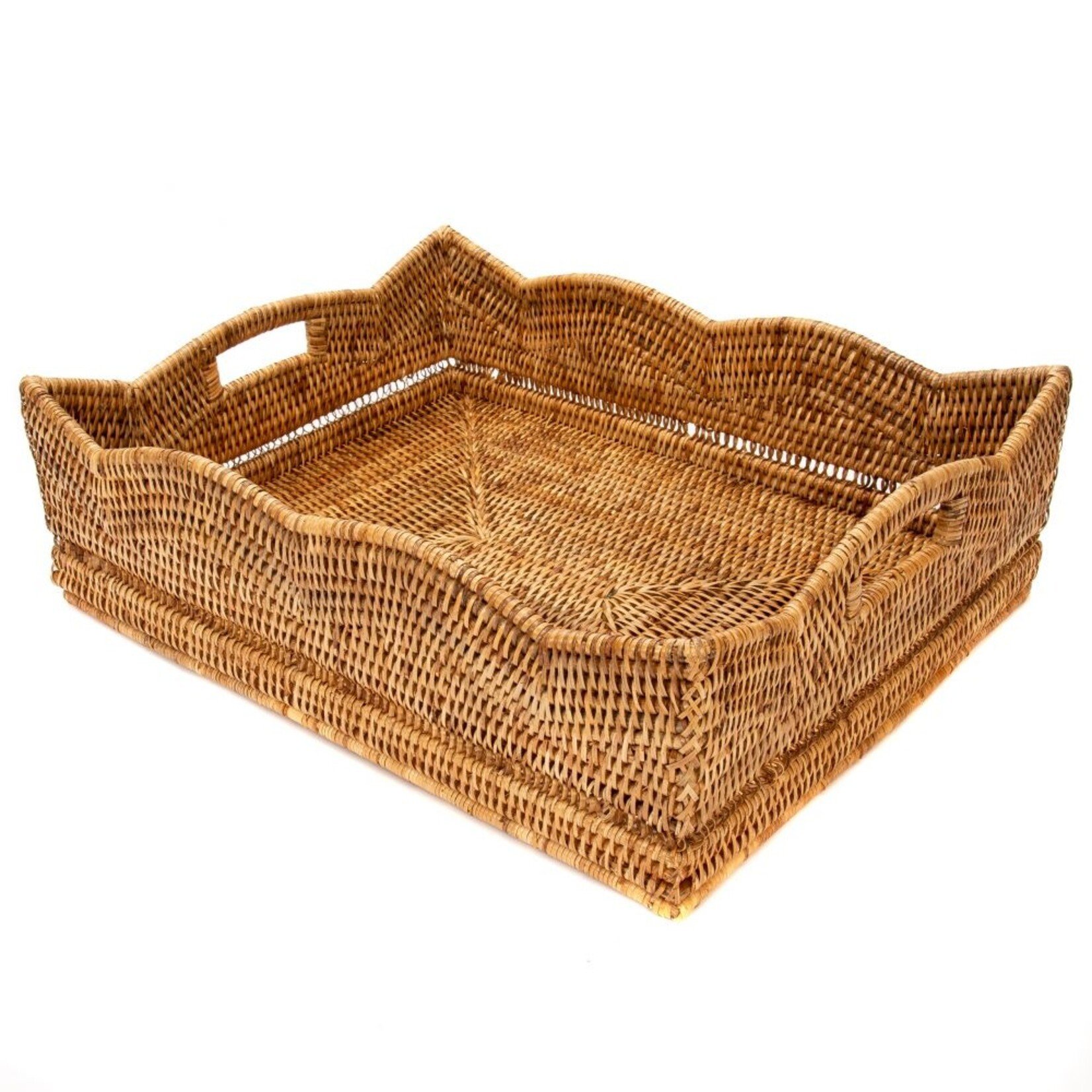 Artifacts Trading Company Scalloped Rattan Baskets