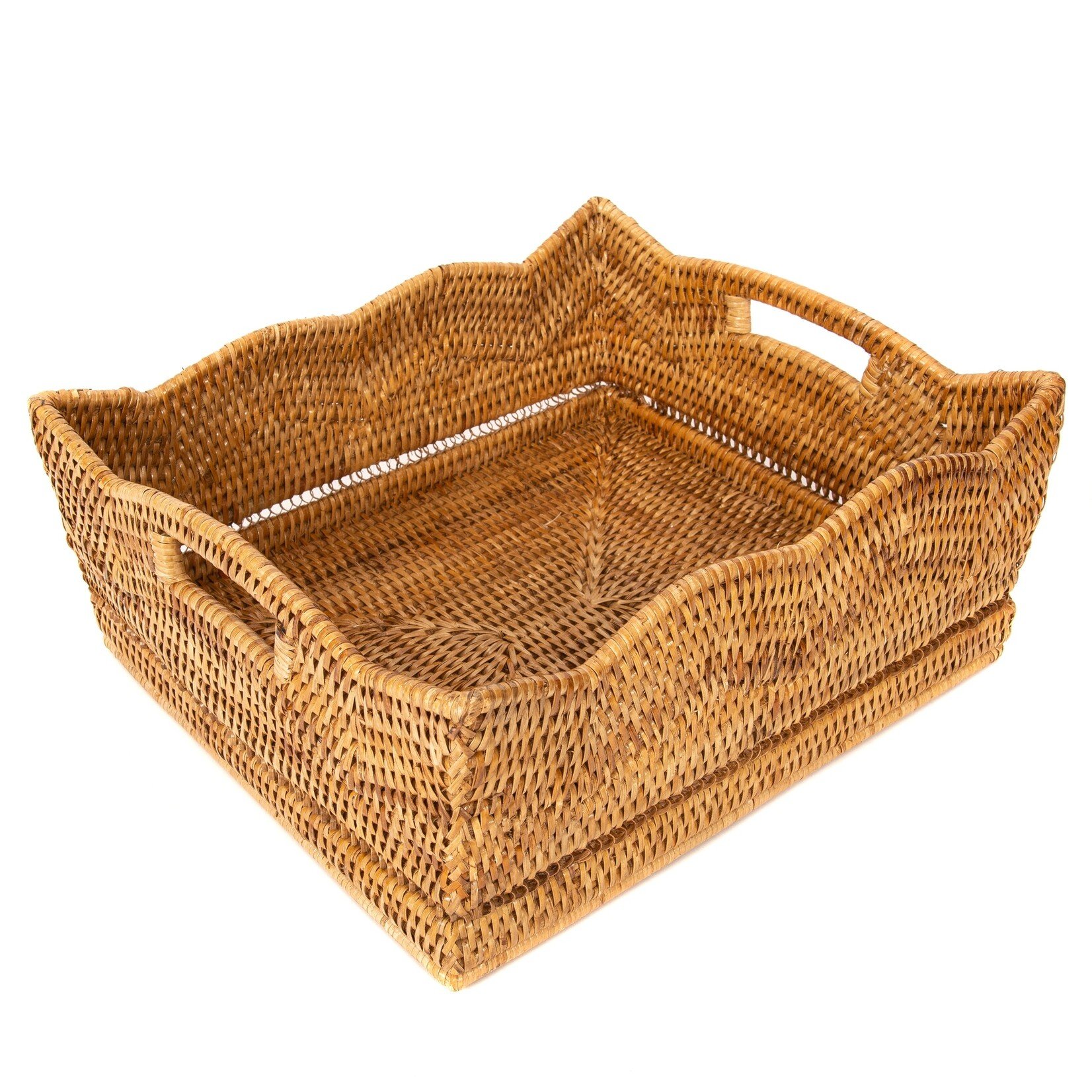 Artifacts Trading Company Scalloped Rattan Baskets