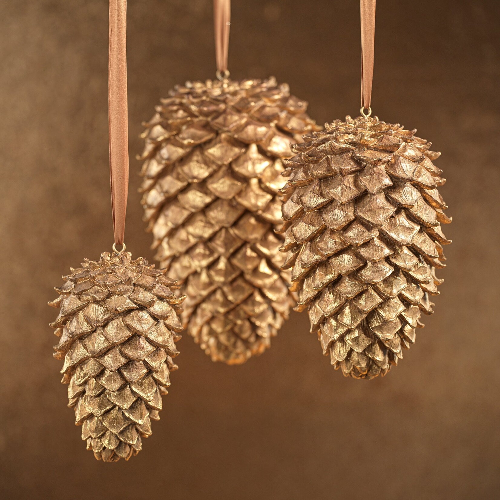 Zodax Decorative Golden Pine Cones