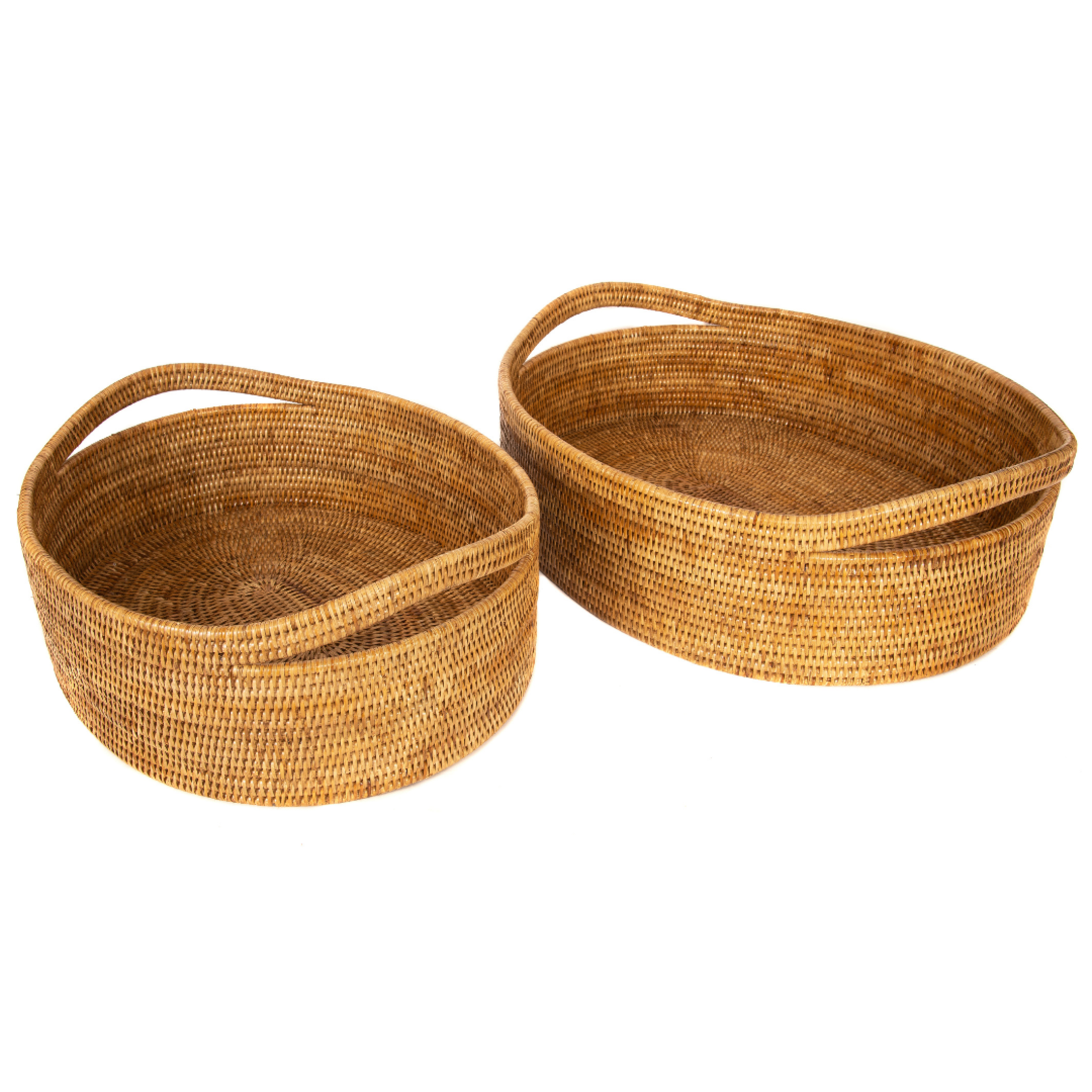 Artifacts Trading Company Rattan Nesting Oval Baskets (Set of 2)