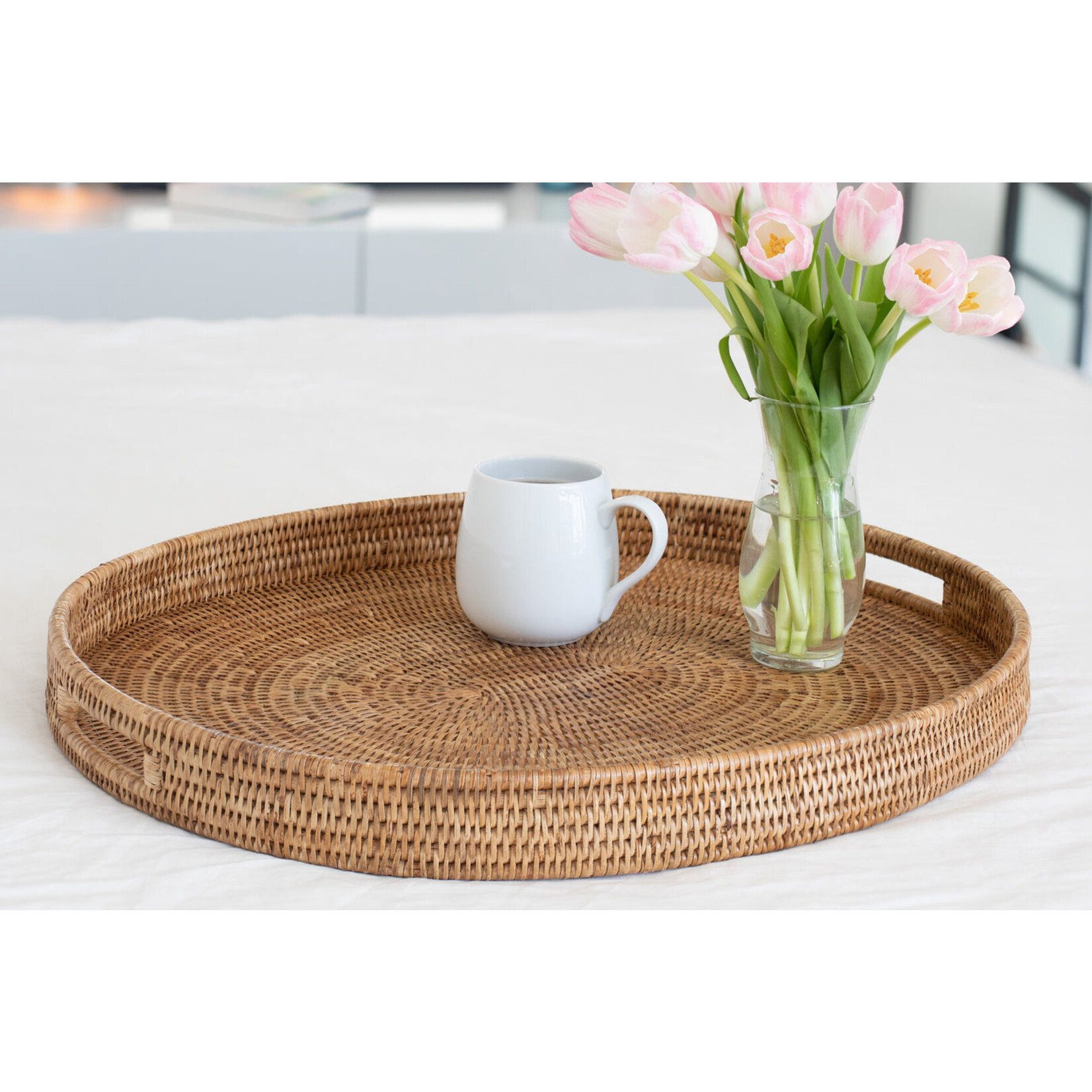 Artifacts Trading Company Rattan Oval Tray