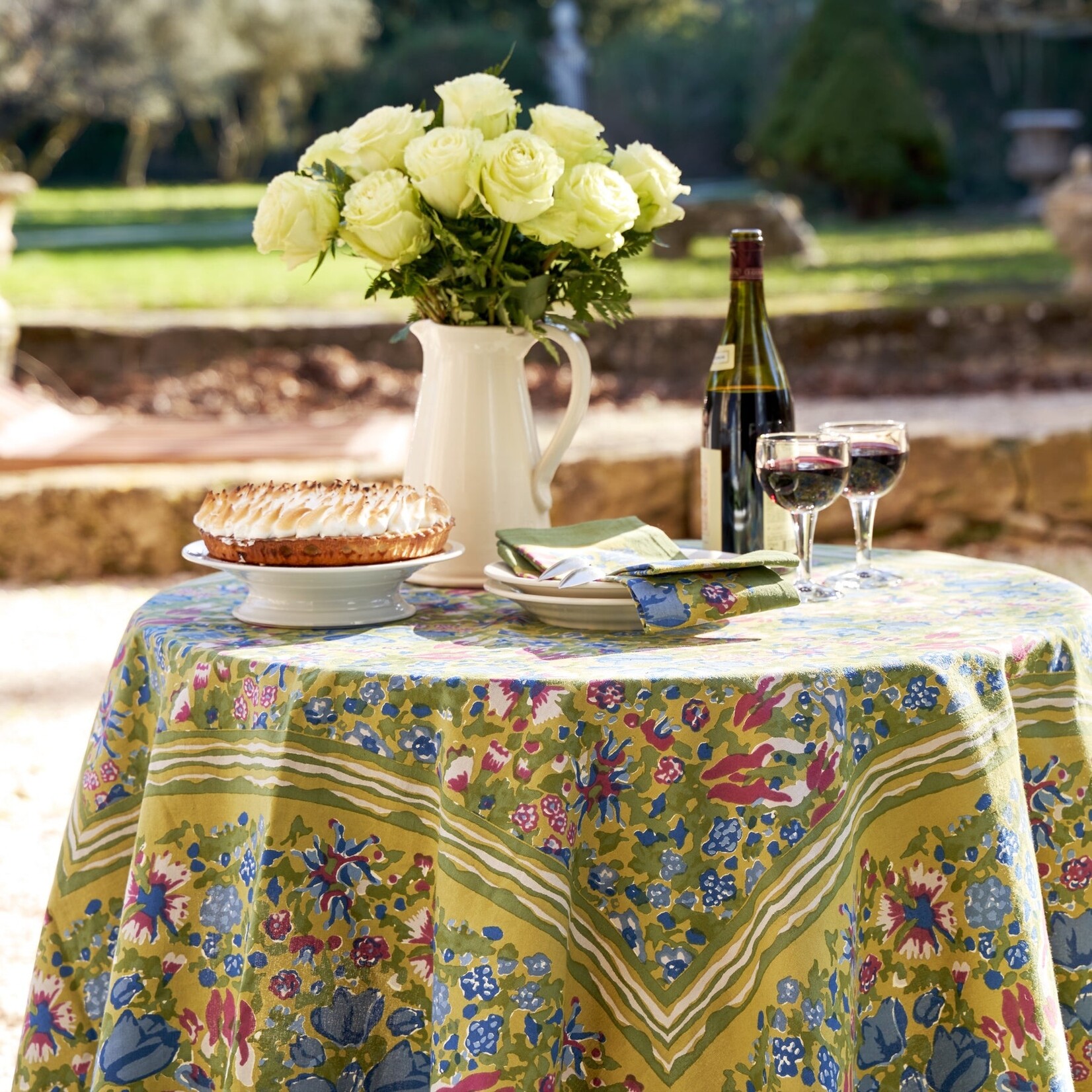 Couleur Nature French Linens in Jardin Blue & Vert